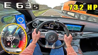 732HP AMG E63 S is a MONSTER that eats EVERYTHING on the AUTOBAHN [upl. by Aerdnac]