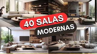 40 diseños e ideas para salas modernas 2024 [upl. by Anawad]