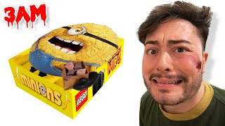 DO NOT UNBOX MYSTERY LEGO MINIONS BOX AT 3 AM CURSED DESPICABLE ME 4 TOYS [upl. by Nnaillek]