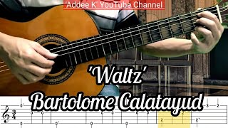 Waltz  Bartolome Calatayud Free Guitar TAB [upl. by Ornie]