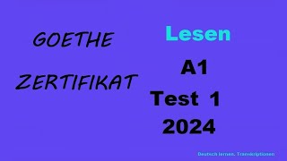 Goethe Zertifikat A1 Lesen  2023  Test 1 [upl. by Hgieleak582]