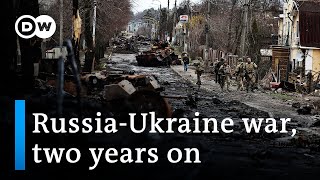 Twoyear anniversary of Russian invasion of Ukraine  DW News [upl. by Demodena132]