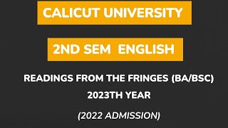 2nd sem BscBa English  Readings from the Fringes 2023 previous year question paper [upl. by Lertnek393]