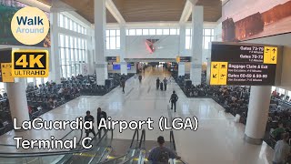 【4K60】 LaGuardia Airport LGA  Terminal C [upl. by Suoirred]