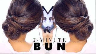 2Minute Elegant BUN Hairstyle ★ EASY Updo Hairstyles [upl. by Kissie]