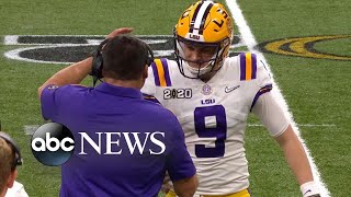 LSU quarterback shatters records with National Championship win l ABC News [upl. by Rahmann423]