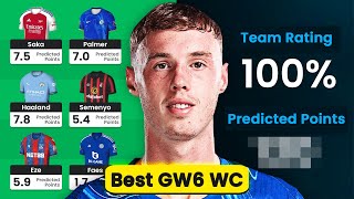 BEST GW6 WC TEAM  FPL GW6 AI WILDCARD REVEAL  Fantasy Premier League 202425 [upl. by Bullivant]