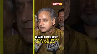 shivajimaharajstatue  Shashi Tharoor On Chhatrapati Shivaji Statue Collapse  NewsX [upl. by Anaela]