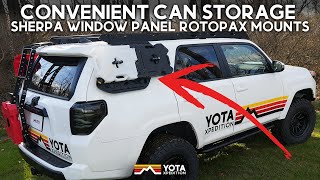 Rotopax mounts for your Sherpa window panels  20102023 Toyota 4Runner [upl. by Kepner893]