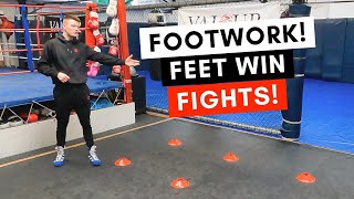 FOOTWORK DRILLS 👣 Footwork training for boxing kickboxing mma combat sports 🥊 🦅 [upl. by Acire165]