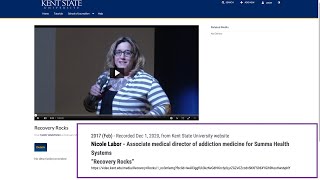 2017 Feb Kent State U presentation  Nicole Labor  quotRecovery Rocksquot Addiction [upl. by Eetnod982]