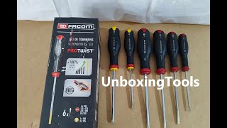 Facom ProTwist Set 6Pcs Screwdrivers Gold ATPJ6PB  Facom ProTwist Σετ 6Τμχ Κατσαβίδια Χρυσή Μύτη [upl. by Yanaj]