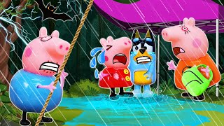 Bluey And Peppa Adventures During The Hurricane With Family  Pretend Play Bluey Toys ToonToy [upl. by Rahcir]