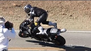 Mulholland Highside Motorcycle Crash [upl. by Banebrudge]