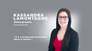 Entrevue avec Kassandra Lamontagne  Sténographe judiciaire [upl. by Mochun]