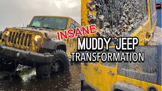 Deep Cleaning The Dirtiest Muddiest Jeep Ever Complete Disaster Car Detailing Transformation [upl. by Kathe]