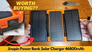 Jinepin Power Bank Solar Charger 46800mAh Built in 4 Cables 3 Foldable Solar Panels  Worth Buying [upl. by Russell]