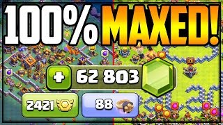 62800 GEMS Later BOTH Villages 100 MAXED in Clash of Clans [upl. by Zippel]