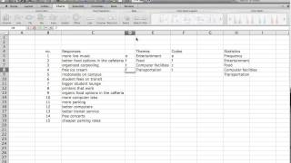 Part 1  Using Excel for Openended Question Data Analysis [upl. by Ydda]