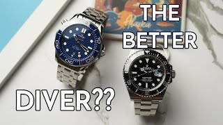 ROLEX SUBMARINER VS OMEGA SEAMASTER DIVER 300M [upl. by Monk41]