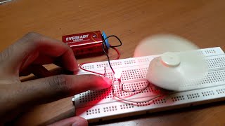 How to make a quotPushbutton Fanquot using MicroSwitch amp DC Motor on a Breadboard [upl. by Penelopa]