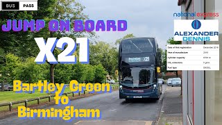 🚌Route X21 from Bartley Green to Birmingham  Quick Commute FastTrack City Transit 🚍💨 [upl. by Spalding]