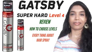 GATSBY SUPER HARD SET AND KEEP SPRAY LEVEL 4 REVIEWEVERYTHING ABOUT HAIR SPRAYSANGEETHAS CHANNEL [upl. by Noam]