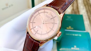 Đẹp Độc Hiếm Khi Sở Hữu Chiếc Rolex Cellini Time 50605RBR Mặt Tia Hồng Niềng Kim Cương Hãng [upl. by Chute523]