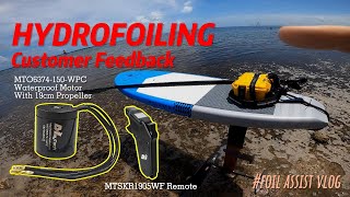 Customer Feedback Hydrofoiling with Maytech Waterproof 6374 Motor and 1905WF Remote [upl. by Atinele547]