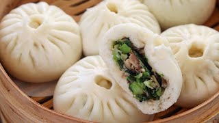 香菇菜包子 掌握这几点 个个白净松软不塌陷 Mushroom and Vegetable Steamed Buns [upl. by Treblig271]