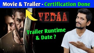 Vedaa Movie amp Trailer Censor Certification Done  Vedaa Trailer Runtime amp Expected Release  John [upl. by Ahsyia]