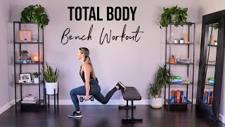 Total Body Bench  Dumbbell Workout  Full Body AtHome Bench Workout [upl. by Lamprey]