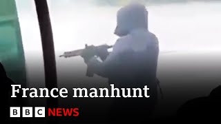 France manhunt cameras record brutal ambush as “drug boss” freed and guards shot dead  BBC News [upl. by Onin]