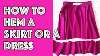 How to Hem a Skirt OR a Dress  Sew Anastasia [upl. by Alyekahs]