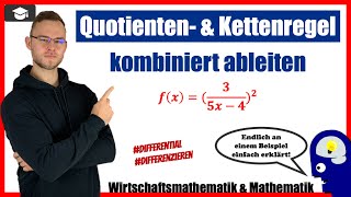 Quotientenregel Kettenregel in einer Funktion ableiten [upl. by Yv]