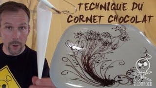 Technique du cornet au chocolat  How to do cornet paper  pâtisserie  Albarock [upl. by Macdonell]