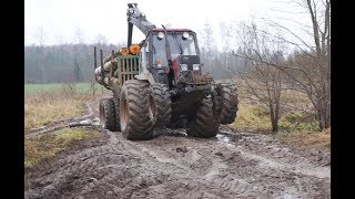 Belarus Mtz 892 forestry tractor with homemade trailer [upl. by Ariait]