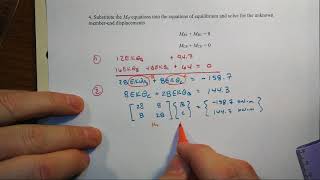 Slope Deflection Multi Span Beam Example 2 Steps 3 and 4 [upl. by Peskoff327]