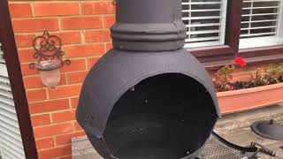 Chimenea with BBQ Grill Great for any Garden Made by Gardeco and from garden4less [upl. by Mahala]