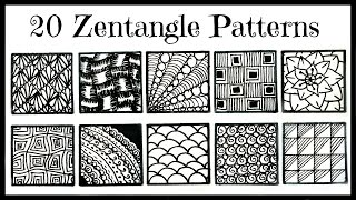 Easy 20 Zentangle Patterns for Beginners [upl. by Woermer]