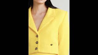 Style Spotlight Chrissy Teigens Alessandra Rich Yellow Tweed Jacket [upl. by Garihc]