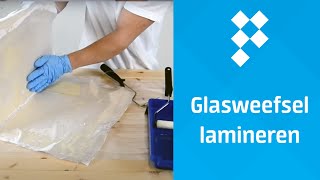 Glasweefsel lamineren met epoxyhars [upl. by Aimehs]