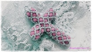 Tutorial perline come fare una croce con perline e cristalli bicono swarovski o cipollotti [upl. by Euk]