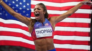 Paris Olympics womens 200 meter finals top moments Gabby Thomas goes for gold [upl. by Gurolinick]