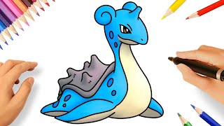 COMMENT DESSINER LOKHLASS FACILEMENT  LAPRAS  POKÉMON [upl. by Noeht]