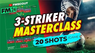 UNSTOPPABLE 3 Striker Tactic Hits 20 Shots Per Game  Football Manager 2024 Best Tactics [upl. by Yortal]