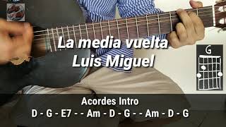 La media vuelta  Luis Miguel cover cómo tocar letra y acordes [upl. by Jorey44]