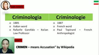 Introduction to Criminology Part 1 by Ms Ella Kristina I Ingcad Ms Keyword [upl. by Nwahsem]