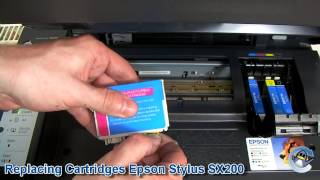 How to Change Ink Cartridges with a Epson Stylus SX200 [upl. by Earaj768]