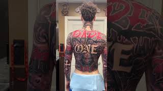 Lamelo Ball New Back Tattoo inkednba nbatattoos lameloball lameloballtattoo [upl. by Yhtak]